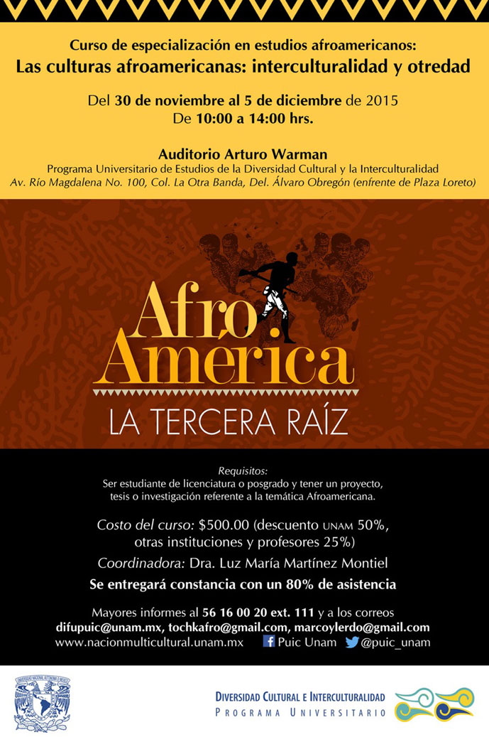 Curso de especialización Afroamérica. La tercera raíz