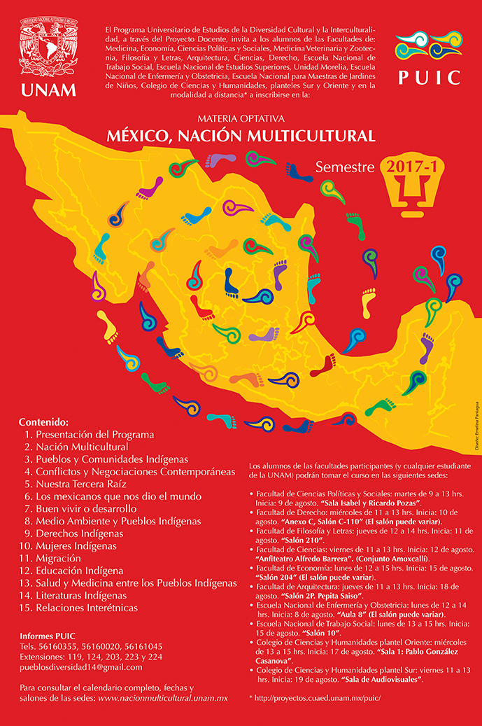 Materia optativa México, Nación Multicultural. Semestre 2017-1