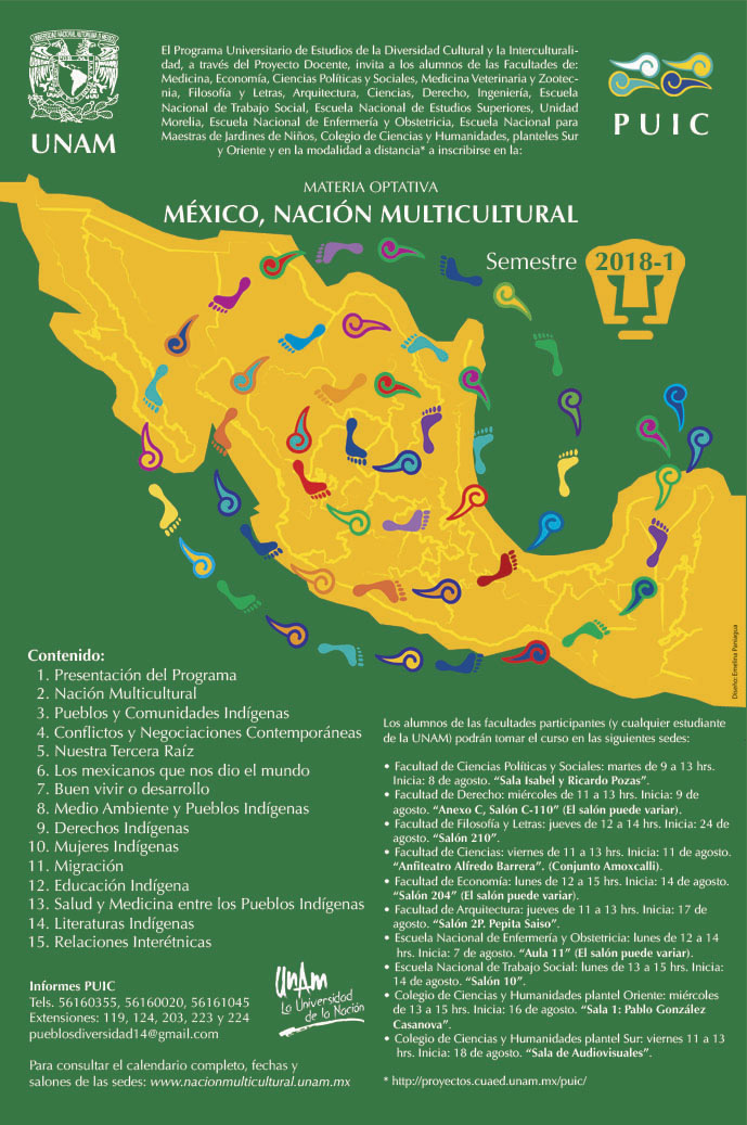 Materia optativa México, Nación Multicultural. Semestre 2018-1