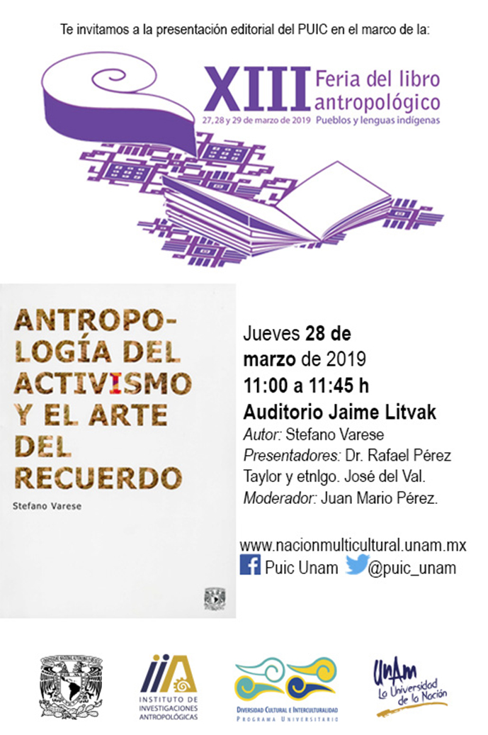 XIII Feria del libro antropológico. Presentación del libro Antropología del Activismo y el arte del recuerdo.
