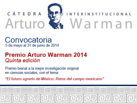 Convocatoria del V Premio Arturo Warman 2014. Quinta edición