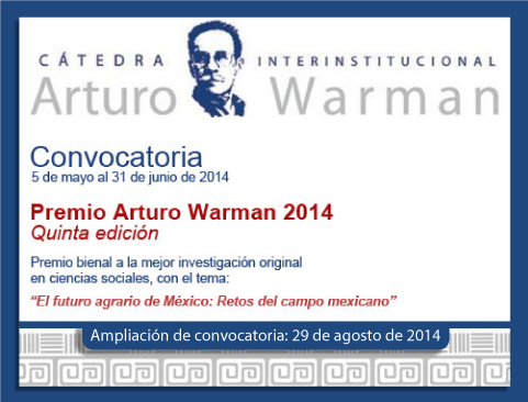 Convocatoria del V Premio Arturo Warman 2014. Quinta edición