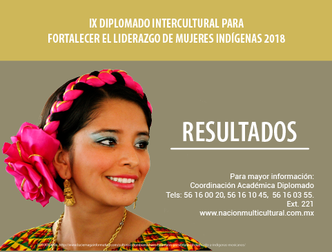 Resultados de la Convocatoria para el IX Diplomado intercultural para fortalecer el liderazgo de mujeres indígenas 2018