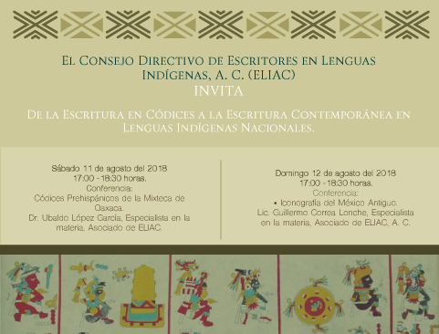 Conferencia: De la escritura en códices a la escritura contemporánea en lenguas indígenas nacionales