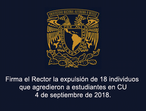 Firma el rector la expulsión de 18 individuos que agredieron a estudiantes en CU