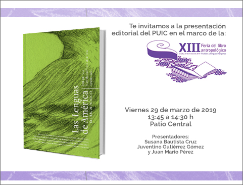 Presentación del libro: as lenguas de América, recital de poesía III en la XIII Feria del Libro Antropológico