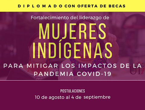 Convocatoria para participar en el Diplomado Fortalecimiento del Liderazgo de Mujeres Indígenas para mitigar los impactos de la pandemia COVID-19