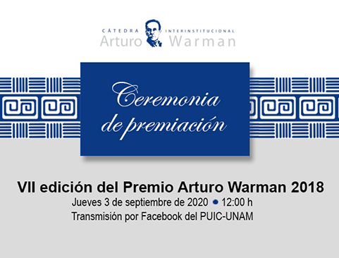 Ceremonia de premiación de la séptima edición del Premio Arturo Warman 2018