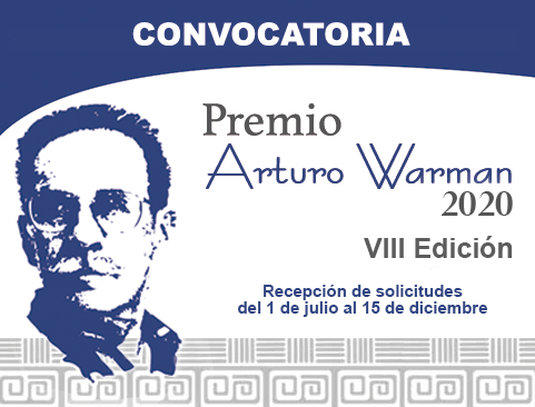 Convocatoria del VIII Premio Arturo Warman 2020. Octava edición