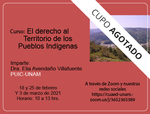Curso El Derecho al Territorio de los Pueblos Indígenas. Cupo agotado
