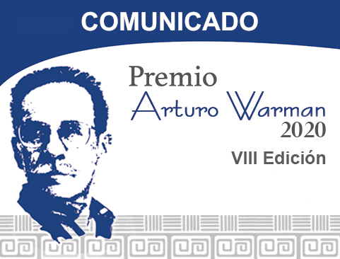 Comunicado del VIII Premio Arturo Warman 2020. Octava edición