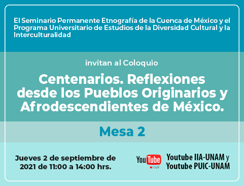 Coloquio Centenarios: Reflexiones desde los Pueblos originarios y Afrodescendientes de México. Mesa 2