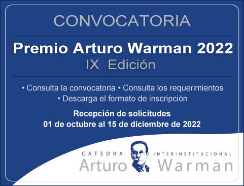 Convocatoria del IX Premio Arturo Warman 2022. Novena edición