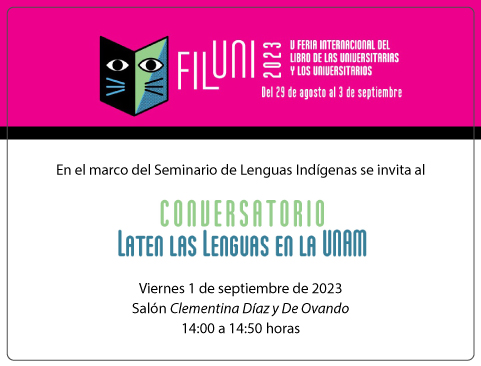 Conversatorio: Late las Lenguas en la UNAM en la V Feria Internacional del Libro de las Universitarias y de los Universitarios – FILUNI