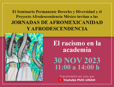 Seminario Permanente Derecho y Diversidad y el Proyecto Afrodescendencia México. Jornadas de Afromexicanidad y Afrodescendencia: El racismo en la academia
