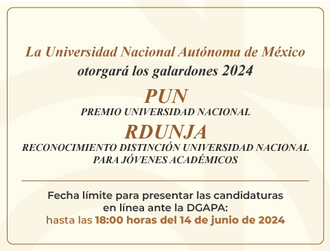 Convocatorias para el Premio Universidad Nacional PUN y el Reconocimiento Distinción Universidad Nacional para Jóvenes Académicos RDUNJA. Edición 2024