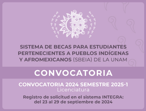 Convocatoria del Sistema de Becas para Estudiantes pertenecientes a Pueblos Indígenas y Afromexicanos (SBEIA) de la UNAM 2025-1 – Licenciatura