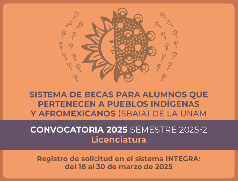Convocatoria del Sistema de Becas para alumnos que pertenecen a Pueblos Indígenas y Afromexicanos (SBAIA) de la UNAM 2025-2 – Licenciatura