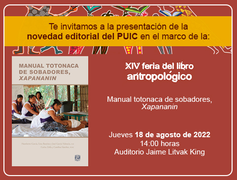 Presentación del libro Manual totonaca de sobadores Xapanin en la XIV Feria del Libro Antropológico.