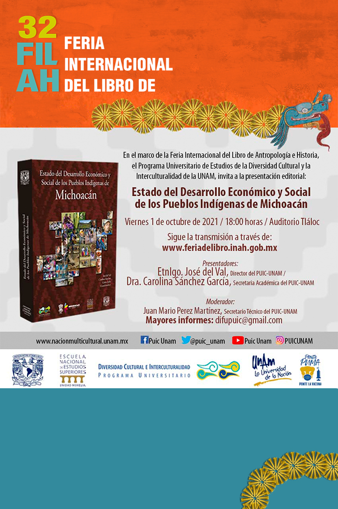 Presentación del libro Estado del Desarrollo Económico y Social de los Pueblos Indígenas de Michoacán en la Feria Internacional del Libro de Antropología e Historia FILAH 2021