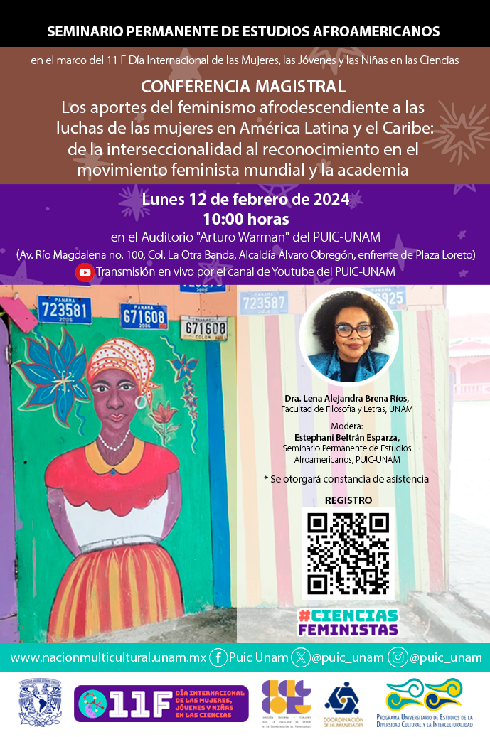 Conferencia Magistral: Los aportes del feminismo afrodescendiente a las luchas de las mujeres en América Latina y el Caribe: de la interseccionalidad al reconocimiento en el movimiento feminista mundial y de la academia.