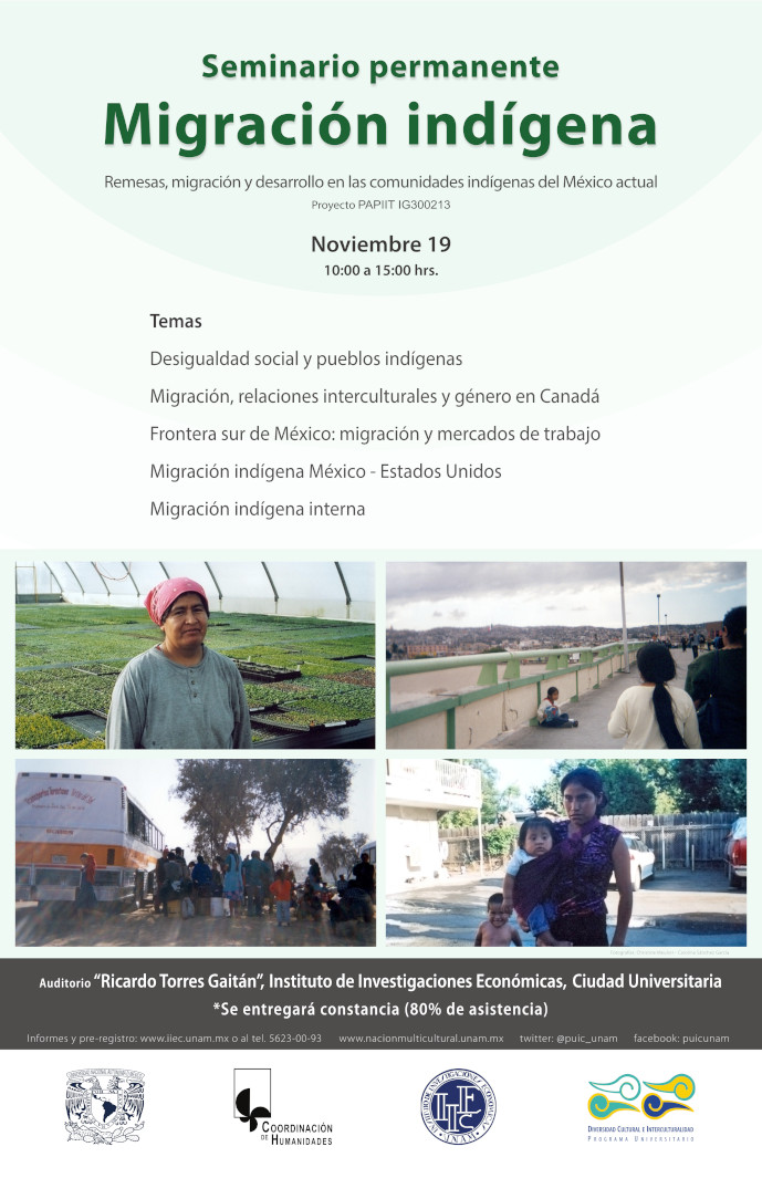 Seminario Permanente Migración indígena. Remesas, migración y desarrollo en las comunidades indígenas del México actual