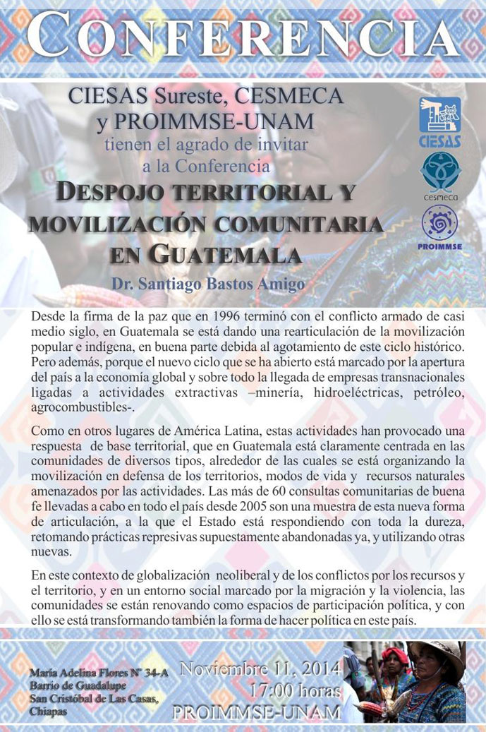 Conferencia Despojo territorial y movilización comunitaria en Guatemala