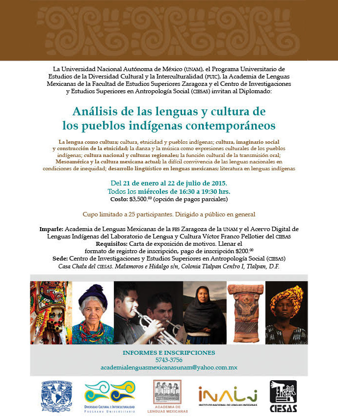 Diplomado Análisis de las lenguas y cultura de los pueblos indígenas contemporáneos