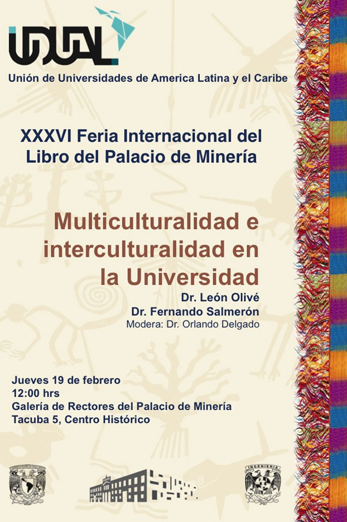 Presentación del libro: Multiculturalidad e interculturalidad en la Universidad en la XXXVI Feria Internacional del Libro del Palacio de Minería