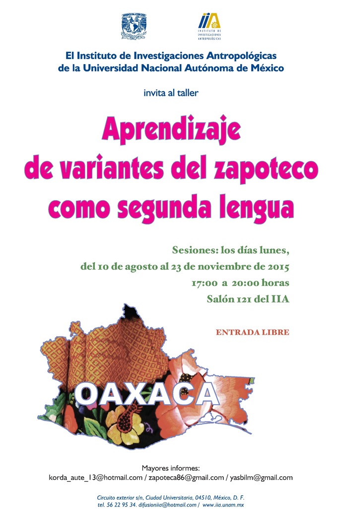Taller Aprendizaje de variantes del zapoteco como segunda lengua