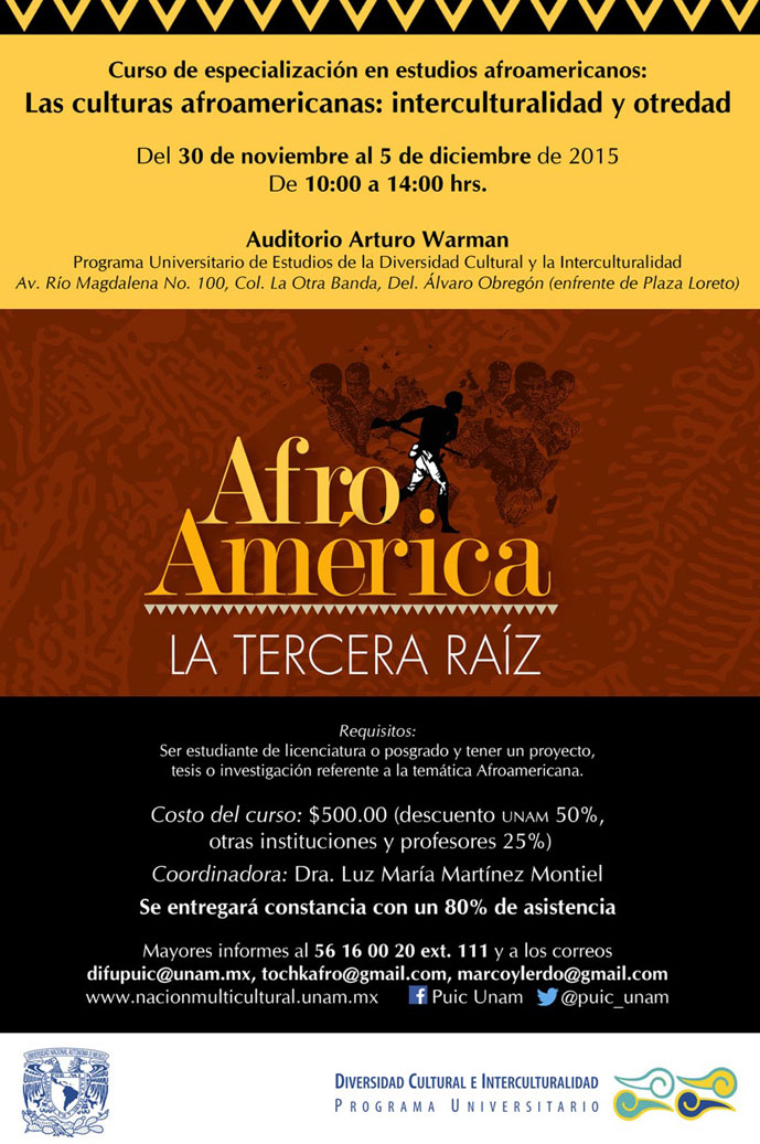 Curso de especialización en estudios afroamericanos: Las culturas afroamericanas: interculturalidad y otredad