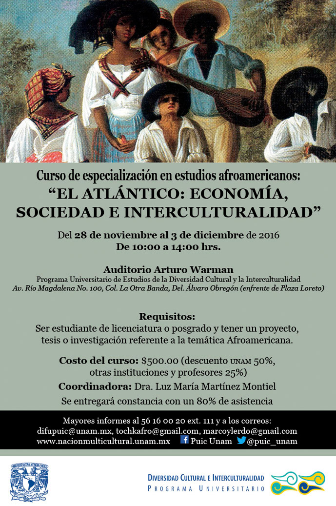 Curso de especialización en estudios afroamericanos: El atlántico: Economía sociedad e interculturalidad