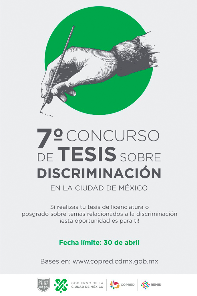 Convocatoria para participar en el 7º Concurso de Tesis sobre Discriminación en la Ciudad de México