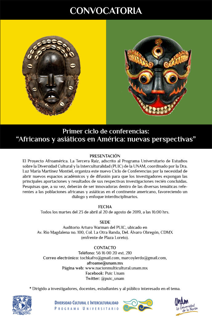 Primer ciclo de conferencias: Africanos y asiáticos en América: Nuevas perspectivas