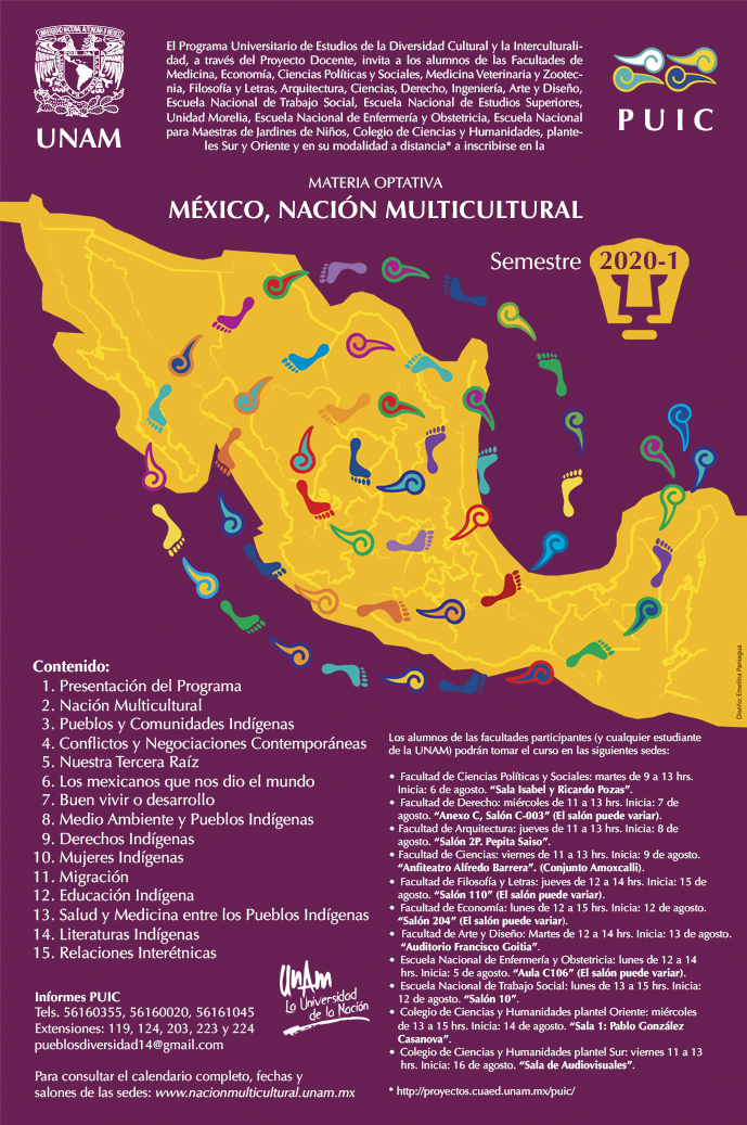 Materia optativa México, Nación Multicultural. Semestre 2020-1