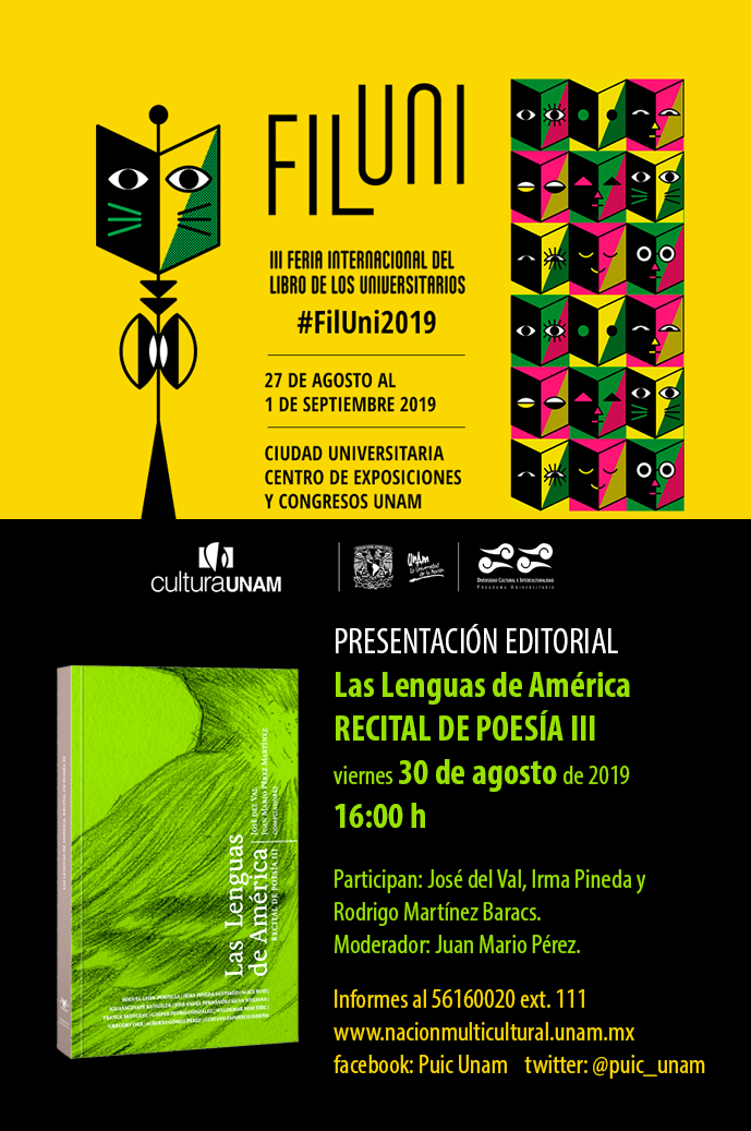 Presentación del libro: Las lenguas de América, recital de poesía III en la III Feria Internacional del Libro de los Universitarios – FILUNI