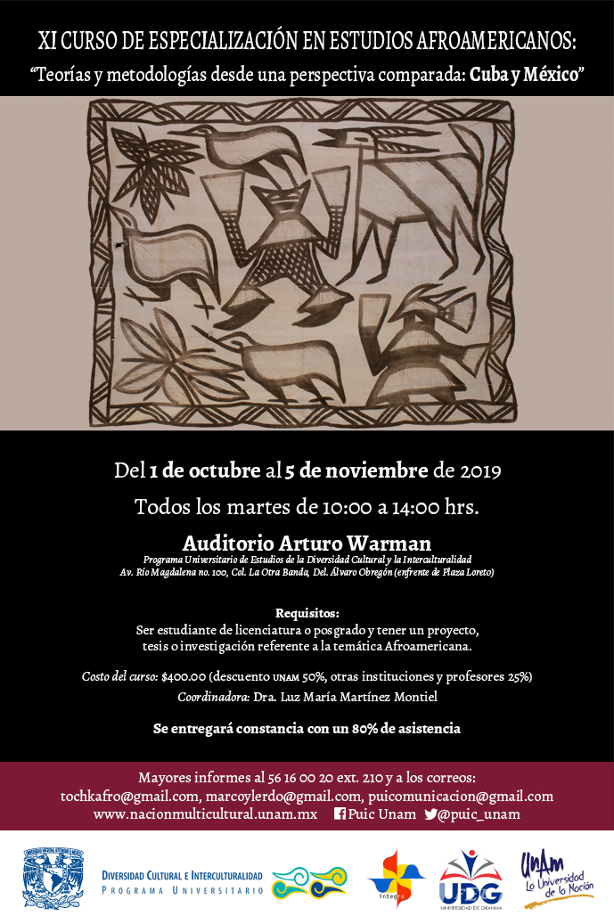 XI Curso de Especialización en Estudios Afroamericanos: Teorías y metodologías desde una perspectiva comparada: Cuba y México