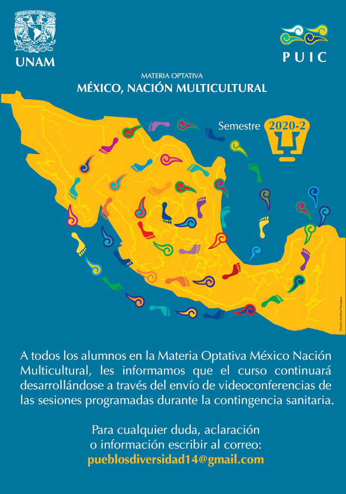 Aviso importante de la Materia optativa México, Nación Multicultural. Semestre 2020-2