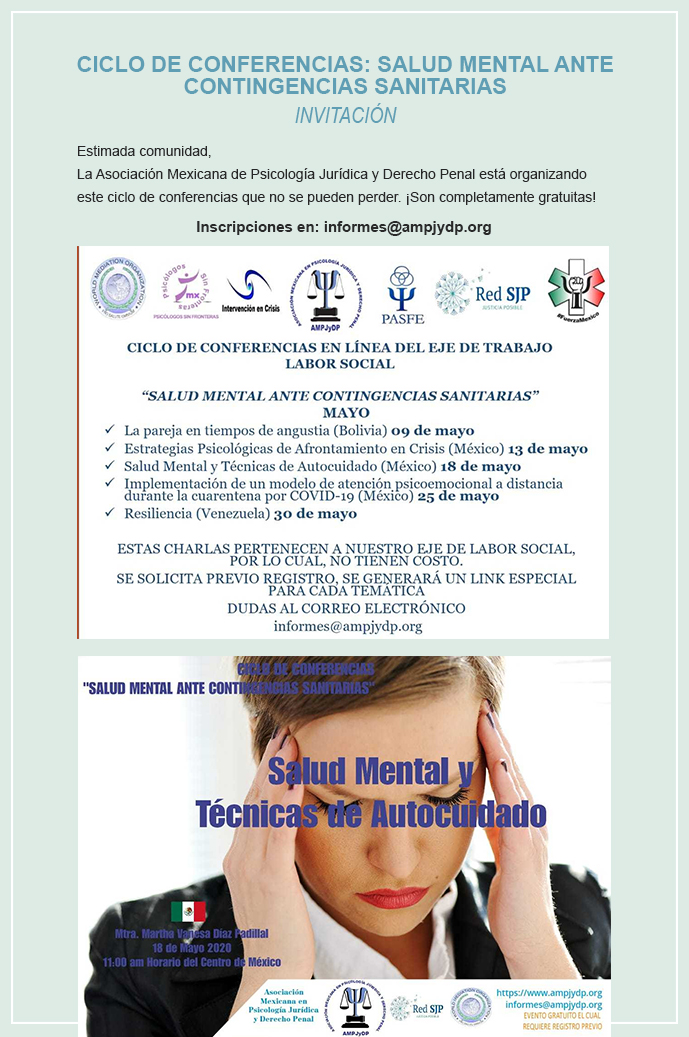 Ciclo de conferencias Salud Mental ante Contingencias Sanitarias