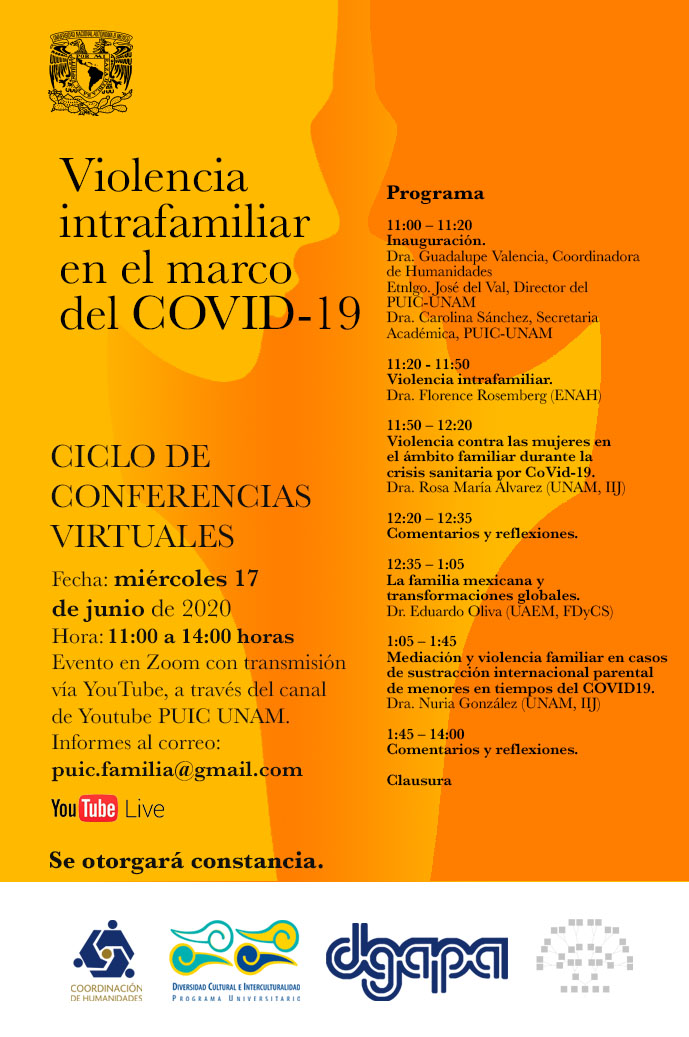 Ciclo de conferencias virtuales Violencia Intrafamiliar en el marco del COVID-19