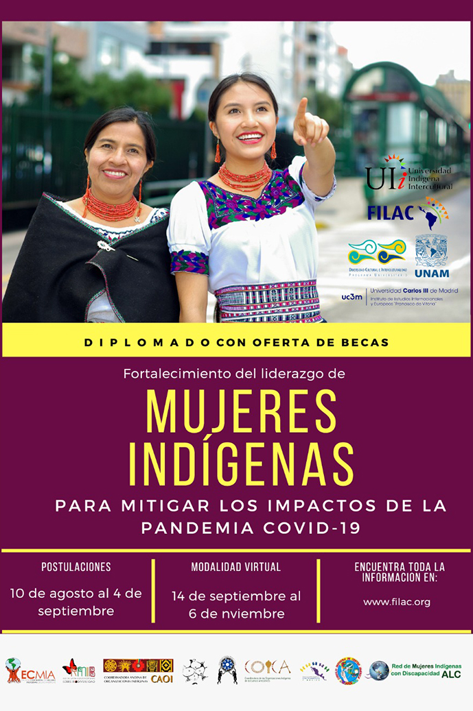 Convocatoria para participar en el Diplomado Fortalecimiento del Liderazgo de Mujeres Indígenas para mitigar los impactos de la pandemia COVID-19