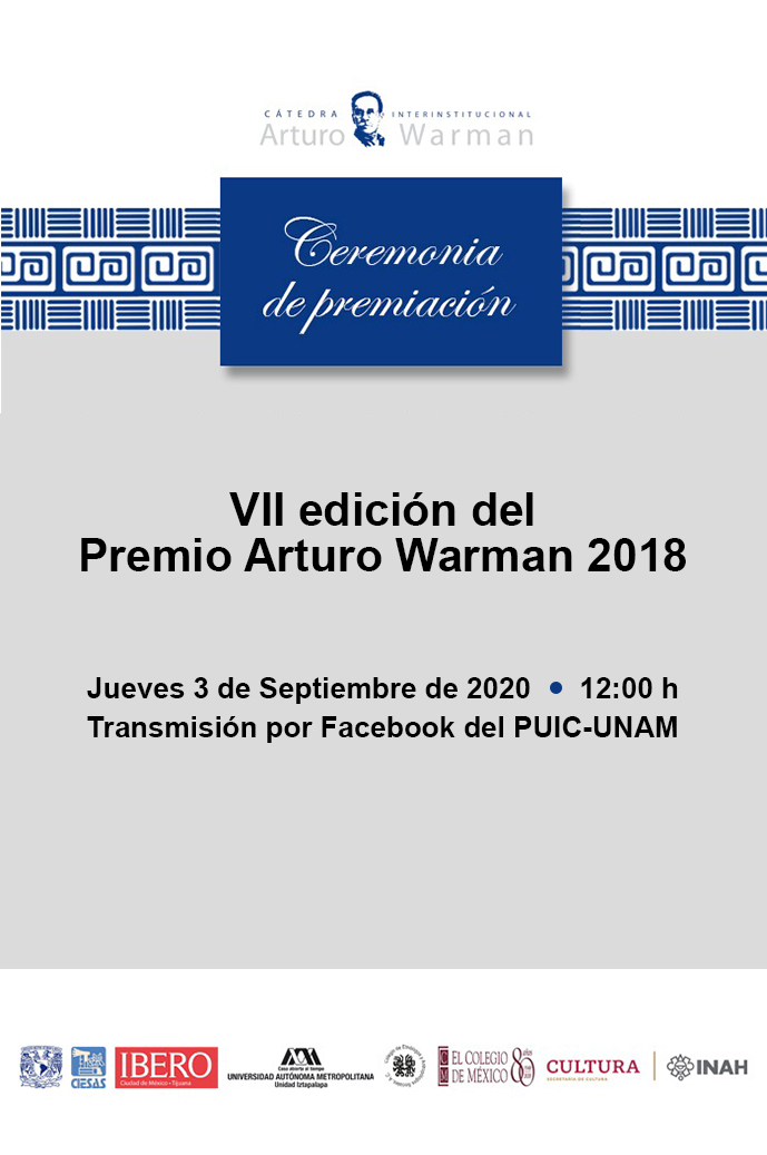 Ceremonia de premiación de la séptima edición del Premio Arturo Warman 2018