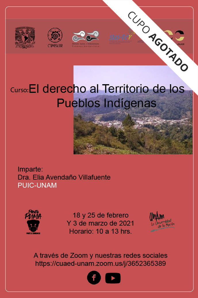 Curso El Derecho al Territorio de los Pueblos Indígenas. Cupo agotado