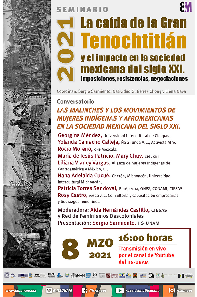 Conversatorio Las Malinches y los movimientos de mujeres indígenas y afromexicanas en la sociedad mexicana del siglo XXI