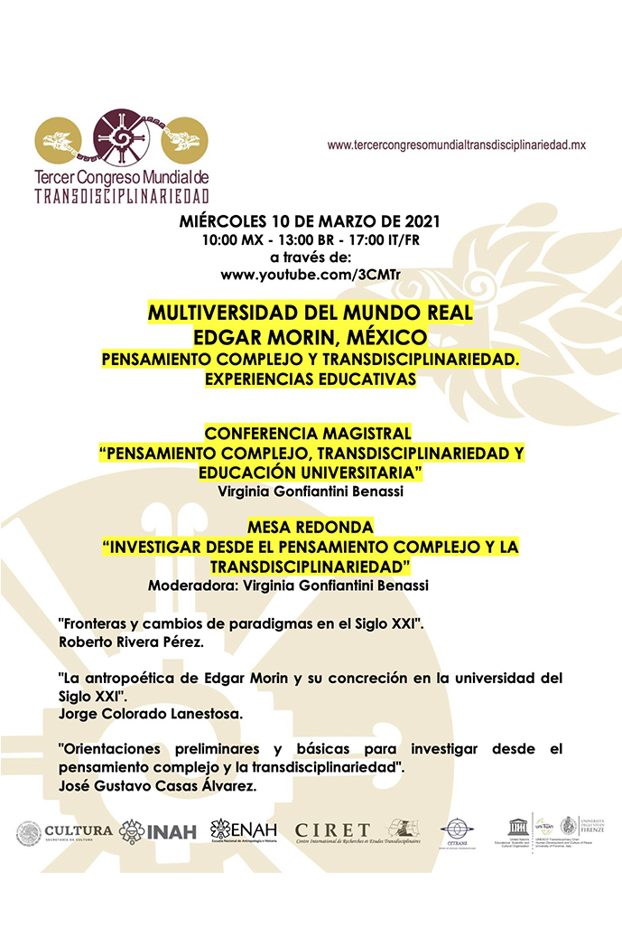 Conferencia magistral: Pensamiento complejo, transdisciplinariedad y educación universitaria. III Congreso Mundial de Transdisciplinariedad