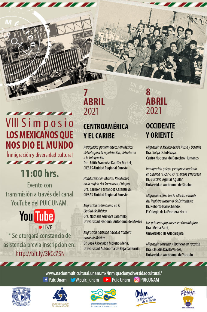 VIII Simposio Los mexicanos que nos dio el mundo. Inmigración y Diversidad Cultural
