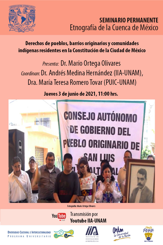 Seminario Permanente Etnografía de la Cuenca de México. Derechos de pueblos, barrios originarios y comunidades indígenas residentes en la Constitución de la Ciudad de México