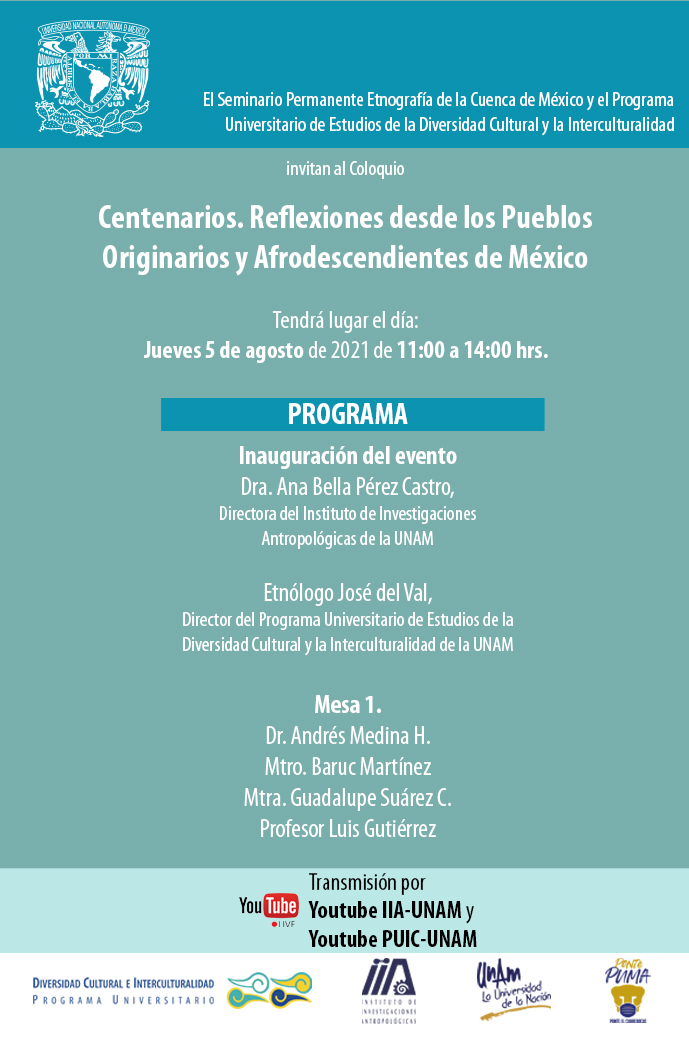 Coloquio Centenarios. Reflexiones desde los Pueblos originarios y Afrodescendientes de México