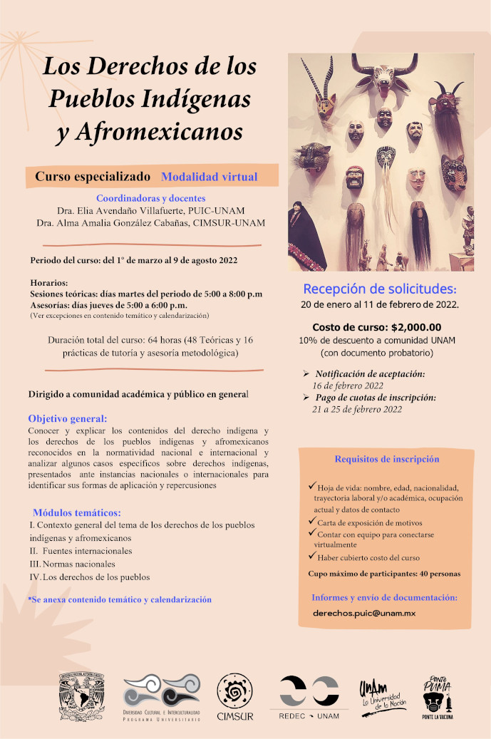 Curso especializado: Los Derechos de los pueblos indígenas y afromexicanos