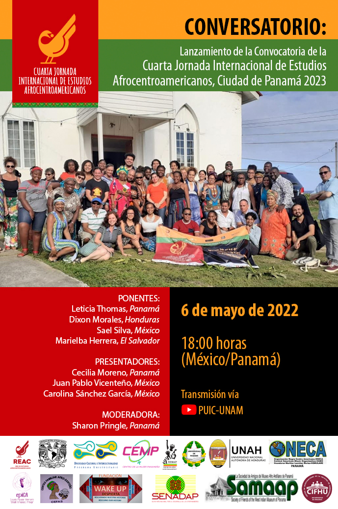 Conversatorio: Lanzamiento de la Convocatoria de la Cuarta Jornada Internacional de Estudios Afrocentroamericanos, Ciudad de Panamá 2023